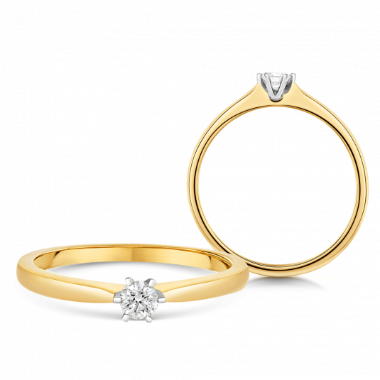 SOFIA DIAMONDS zlatý zásnubný prsteň s diamantom 0,10 ct UDRG47226Y-H-I1