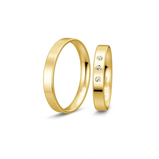 BREUNING zlaté snubní prsteny BR48/04402YG+BR48/14402YG