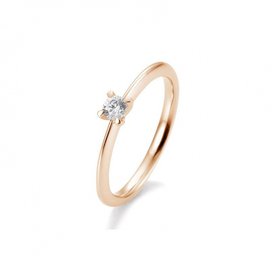 SOFIA DIAMONDS prsteň z ružového zlata s diamantom 0,15 ct BE41/05634-R