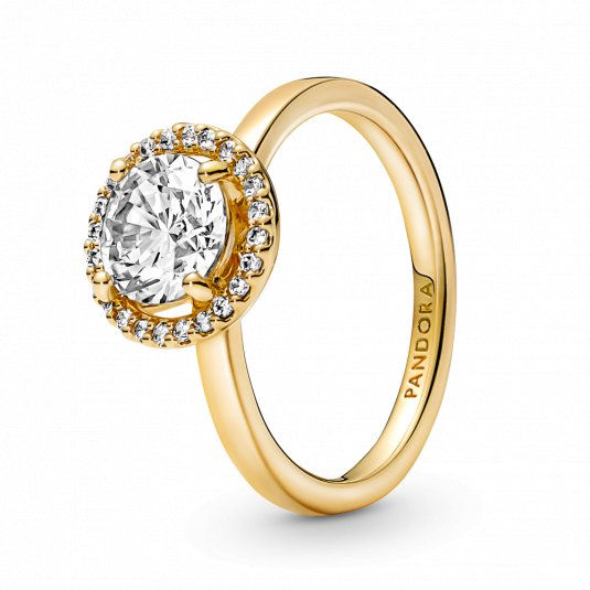 E-shop PANDORA pozlátený prsteň Trblietavý halo prsteň prsteň 161234C01