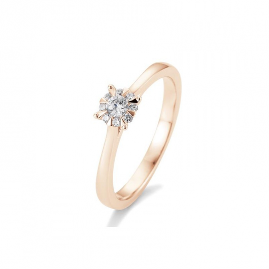 SOFIA DIAMONDS prsteň z ružového zlata s diamantom 0,18 ct BE41/05764-R