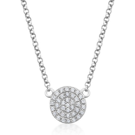 SOFIA strieborný náhrdelník so zirkónovým kruhom CONZB110236