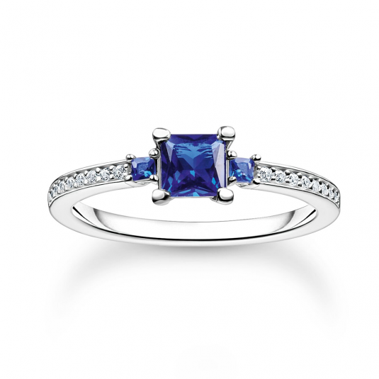 E-shop THOMAS SABO prsteň Blue and white stone prsteň TR2402-166-32