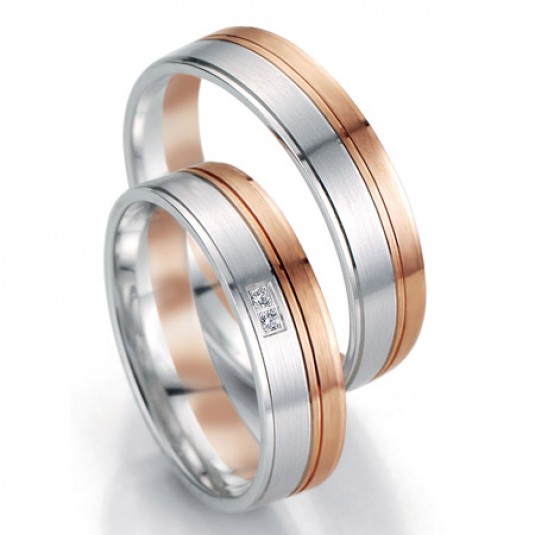 Levně Breuning zlaté snubní prsteny BR48/07063BI+BR48/07064BI