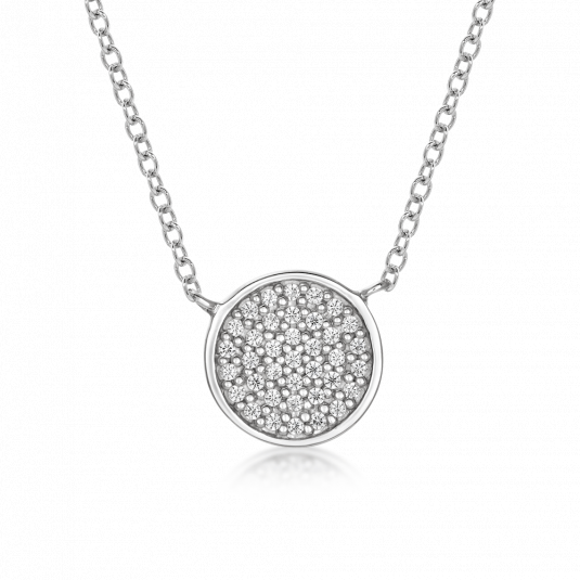 E-shop SOFIA strieborný náhrdelník kruh vykladaný zirkónmi náhrdelník AEAN0625Z/R42+5