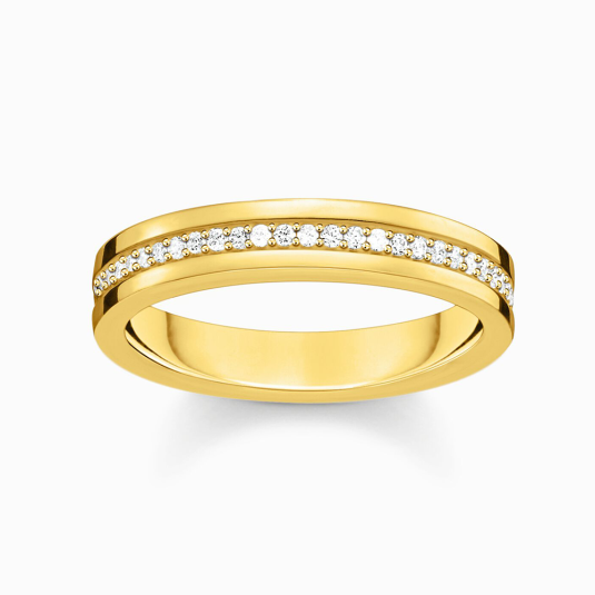 E-shop THOMAS SABO prsteň White stones gold prsteň TR2117-414-14
