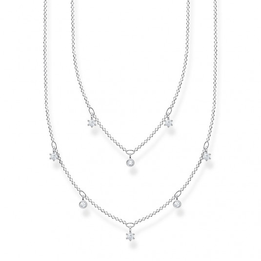 E-shop THOMAS SABO náhrdelník Double white stones silver náhrdelník KE2072-051-14-L45v