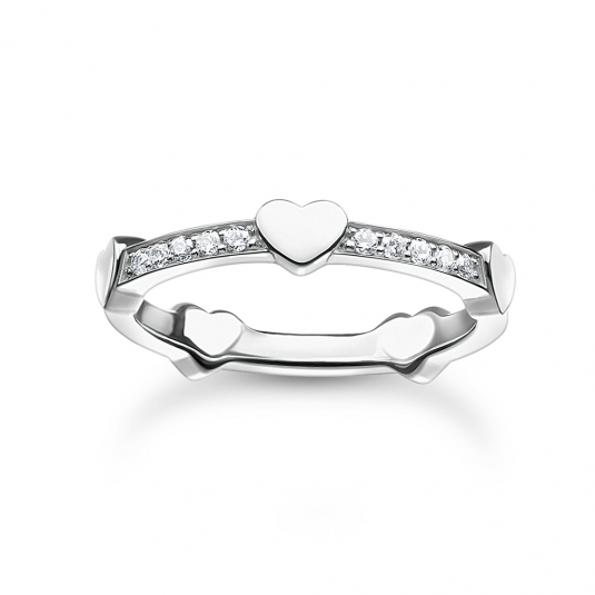 THOMAS SABO prsteň Hearts silver TR2391-051-14