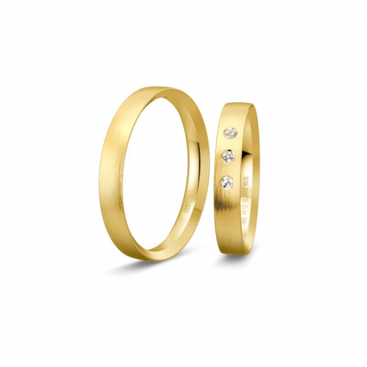 BREUNING zlaté snubní prsteny BR48/04416YG+BR48/14416YG