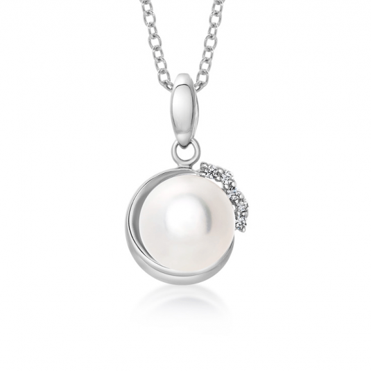 E-shop SOFIA strieborný prívesok s bielou sladkovodnou perlou prívesok AEAP1936Z,WFM/R