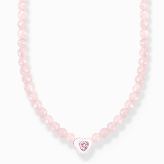 E-shop THOMAS SABO náhrdelník Heart with beads of rose quartz náhrdelník KE2181-035-9
