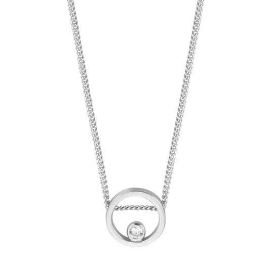 ESPRIT strieborný náhrdelník kruh so zirkónom ESNL00741140